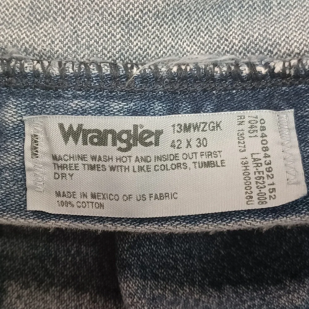 Wrangler Mens 13MWZGK‎ Cowboy Cut Original Fit Jeans Blue Denim 42x30 High Rise